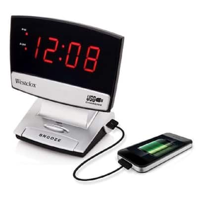 Westclox LED USB Charging Alarm Clock