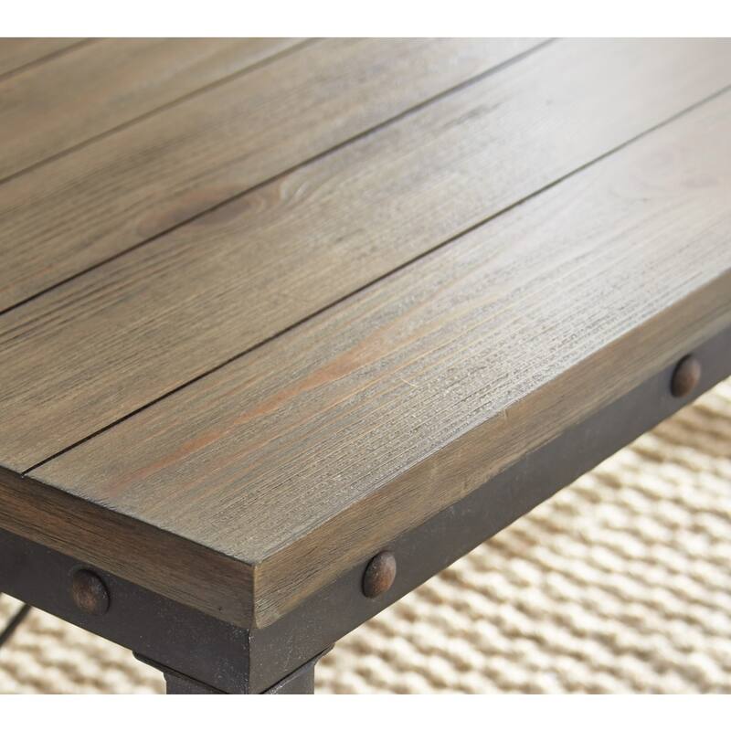 Steve Silver Gatling Industrial Wood and Metal Side Table