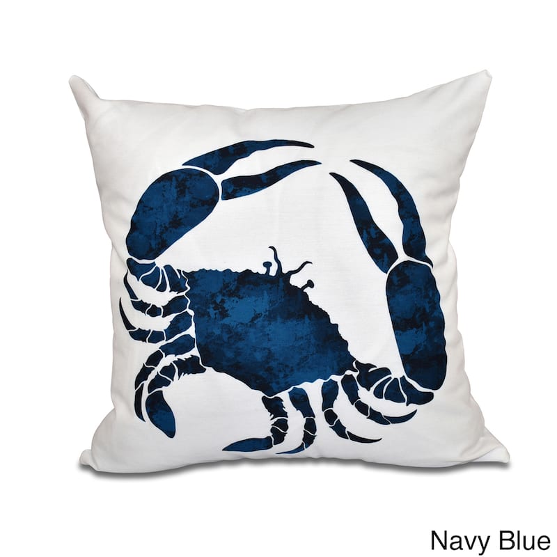 Crab Animal Print 26-inch Throw Pillow - Navy