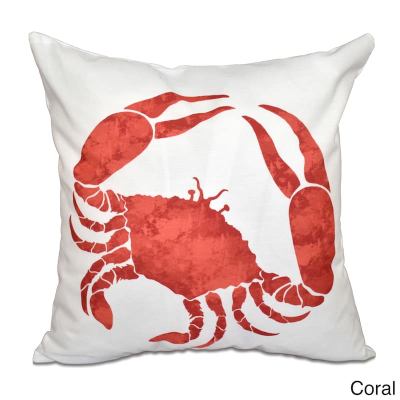 Crab Animal Print 26-inch Throw Pillow - Orange
