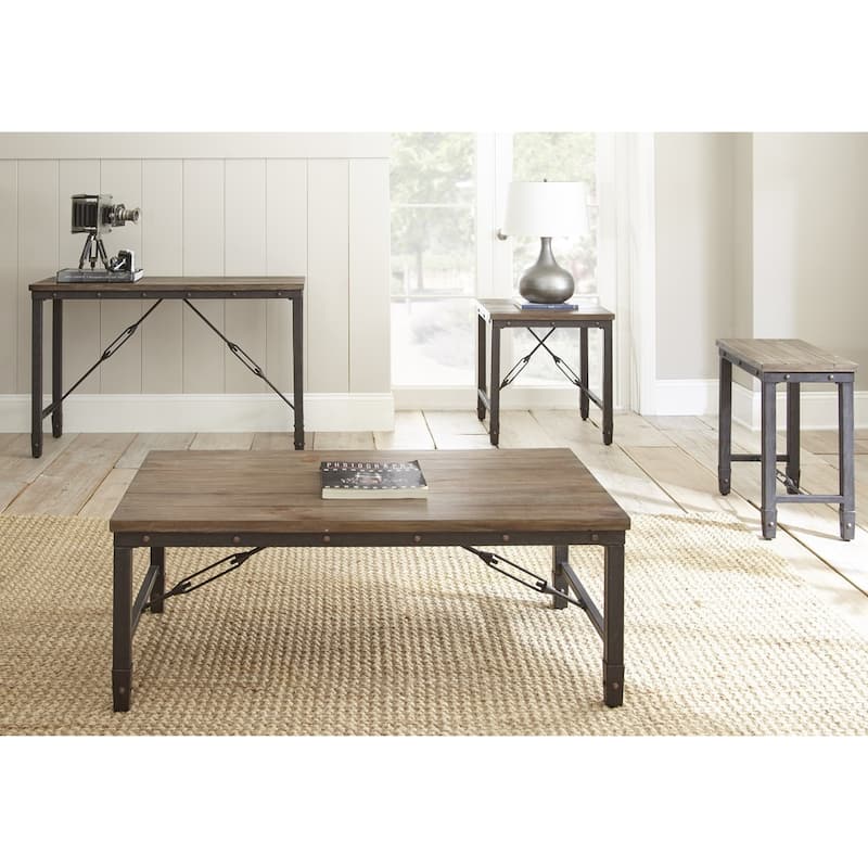 Steve Silver Gatling Industrial Wood and Metal Coffee Table