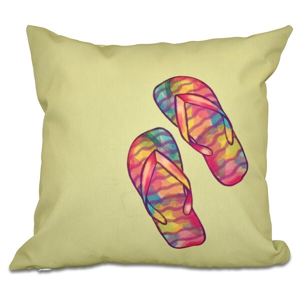 Shop Rainbow Flip Flops Geometric Print 20-inch Throw Pillow - Free ...