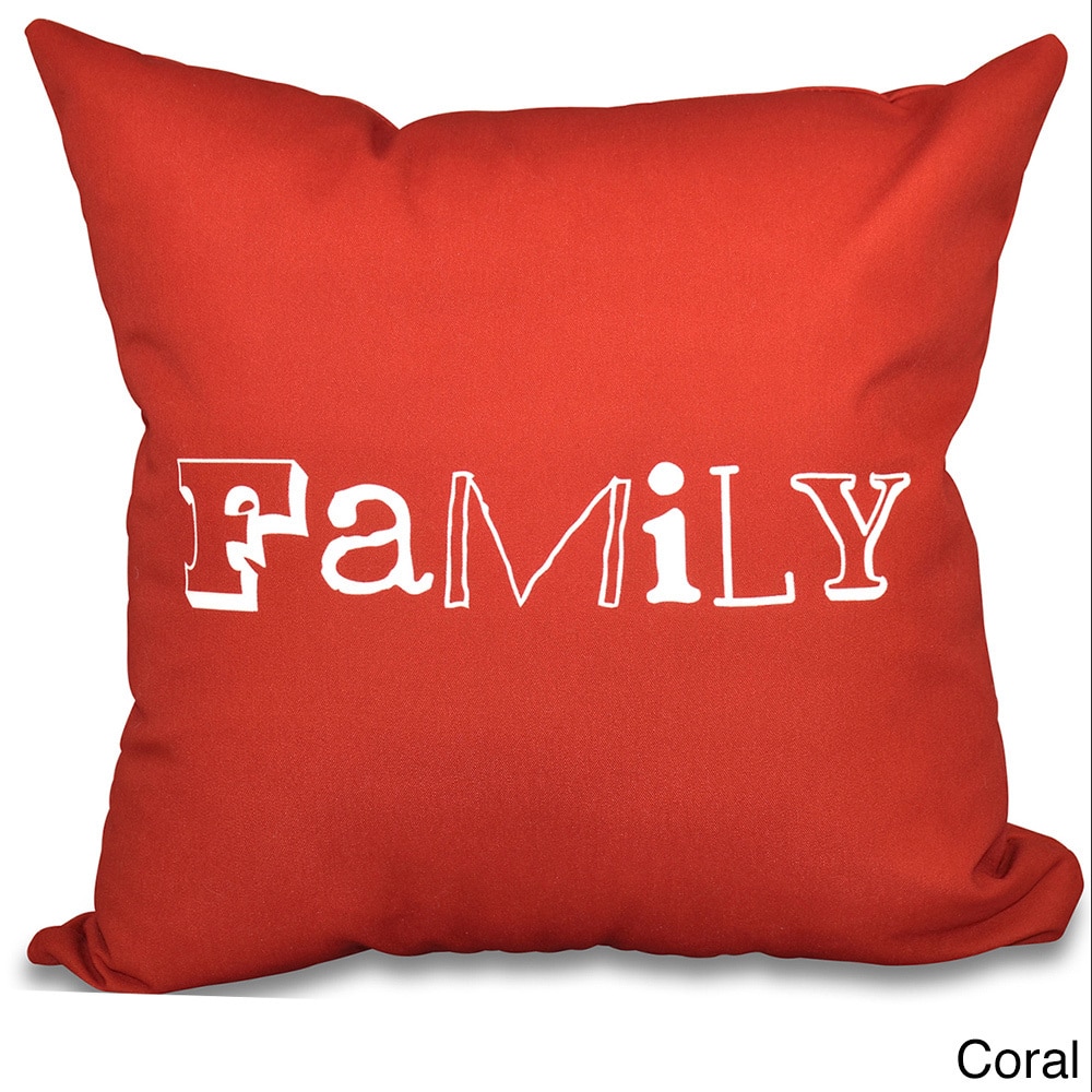 Family Word Print 20-inch Throw Pillow