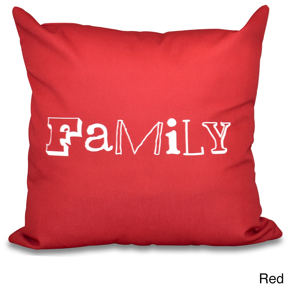 Family Word Print 20-inch Throw Pillow