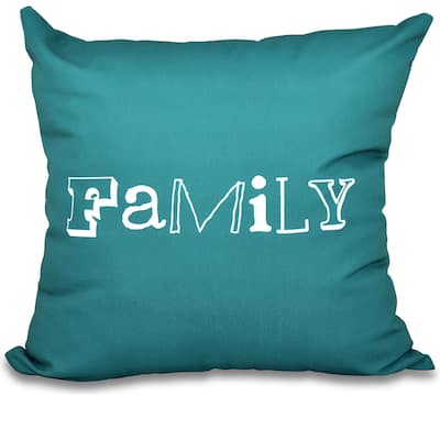 Family Word Print 20-inch Throw Pillow