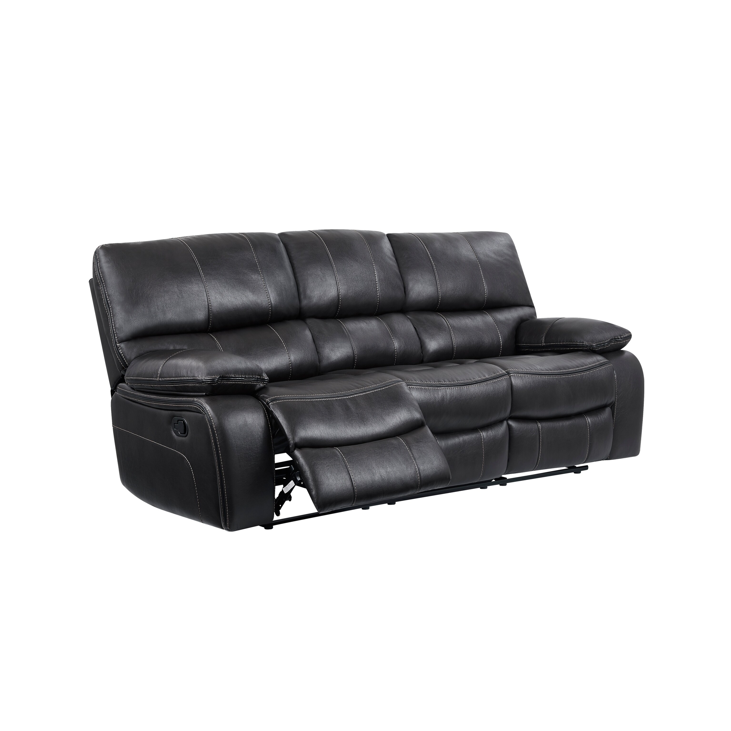 Shop Grey Leather Reclining Sofa Free Shipping Today Overstock