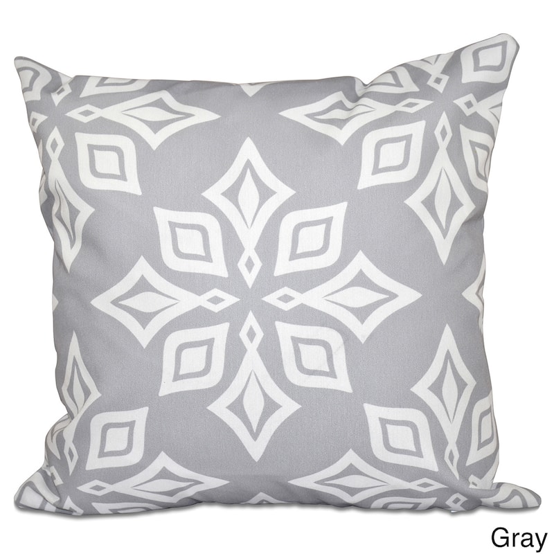 Beach Star Geometric Print 18-inch Throw Pillow - Grey