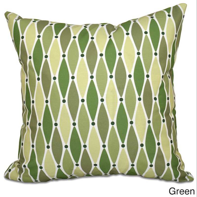 Wavy Geometric Print 18-inch Throw Pillow - Green