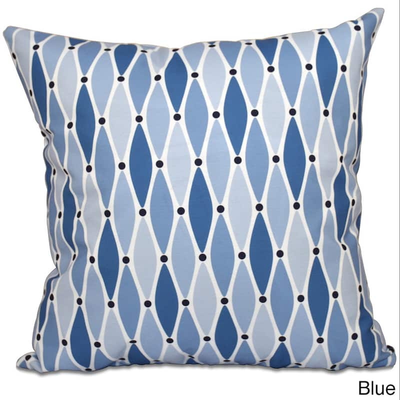 Wavy Geometric Print 18-inch Throw Pillow - Blue