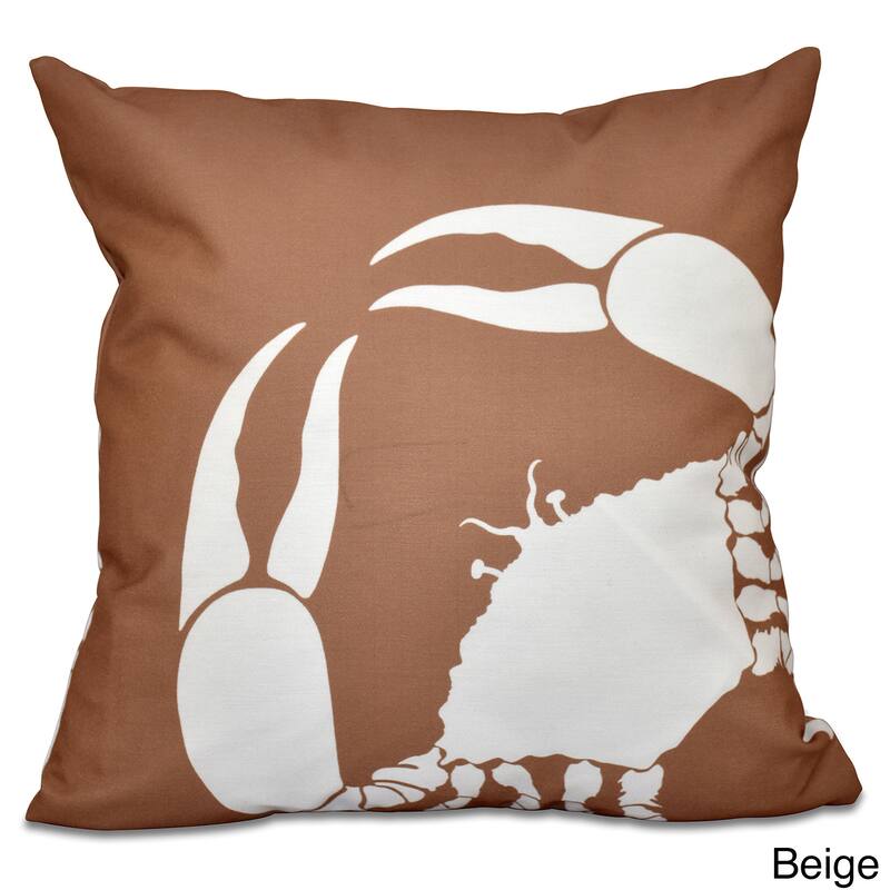 Crab Dip Animal Print 18-inch Throw Pillow - Brown