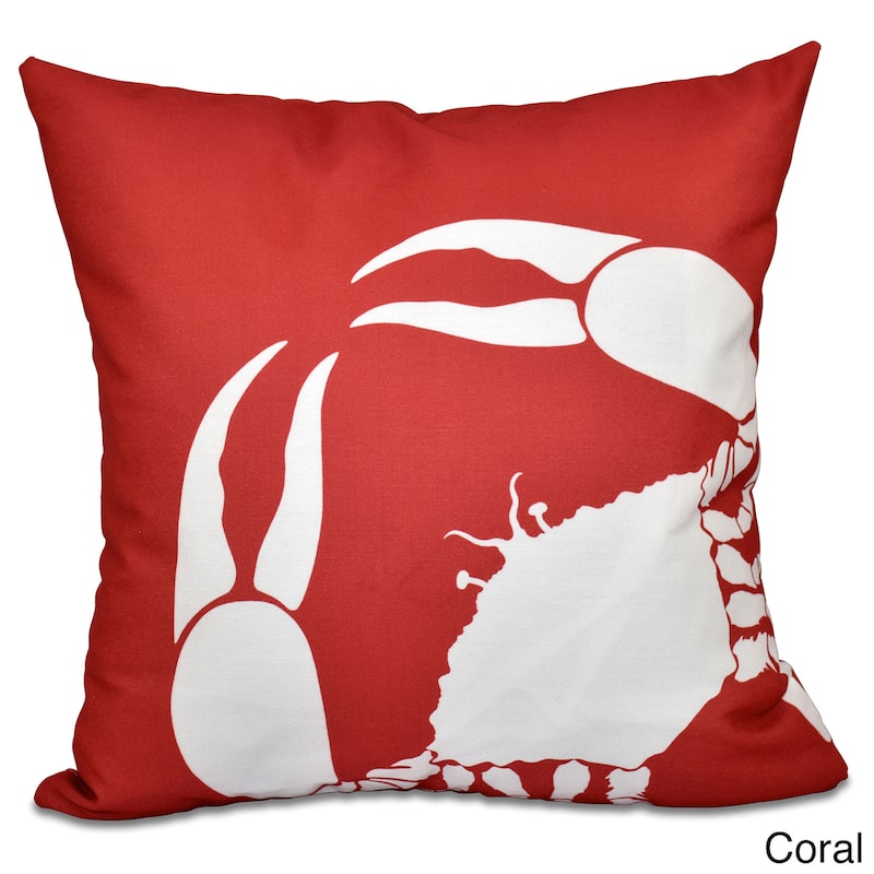 Crab Dip Animal Print 18-inch Throw Pillow - Coral