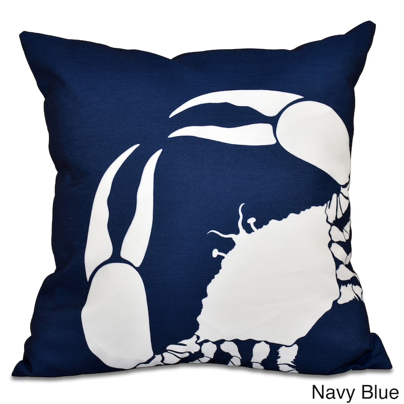 Crab Dip Animal Print 18-inch Throw Pillow - Navy