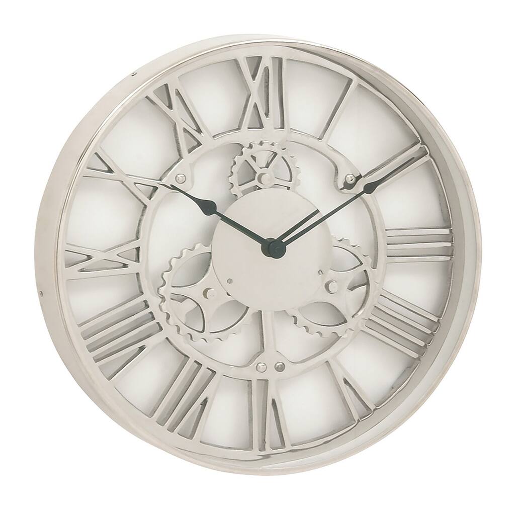 Industrial Aluminum 18-inch Round Wall Clock