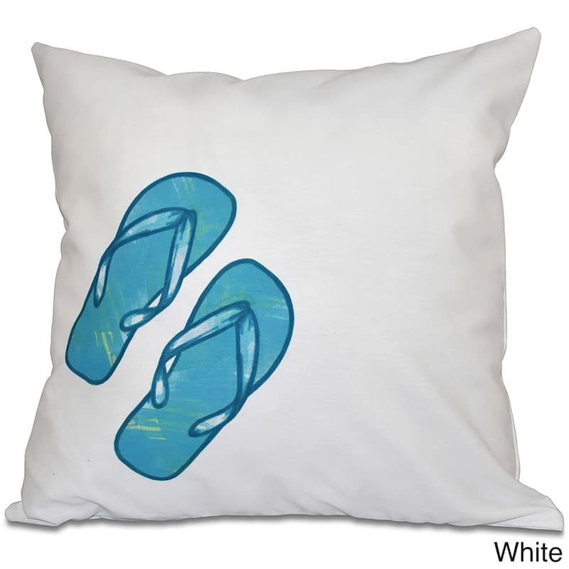 Flip Flops Geometric Print 18-inch Throw Pillow