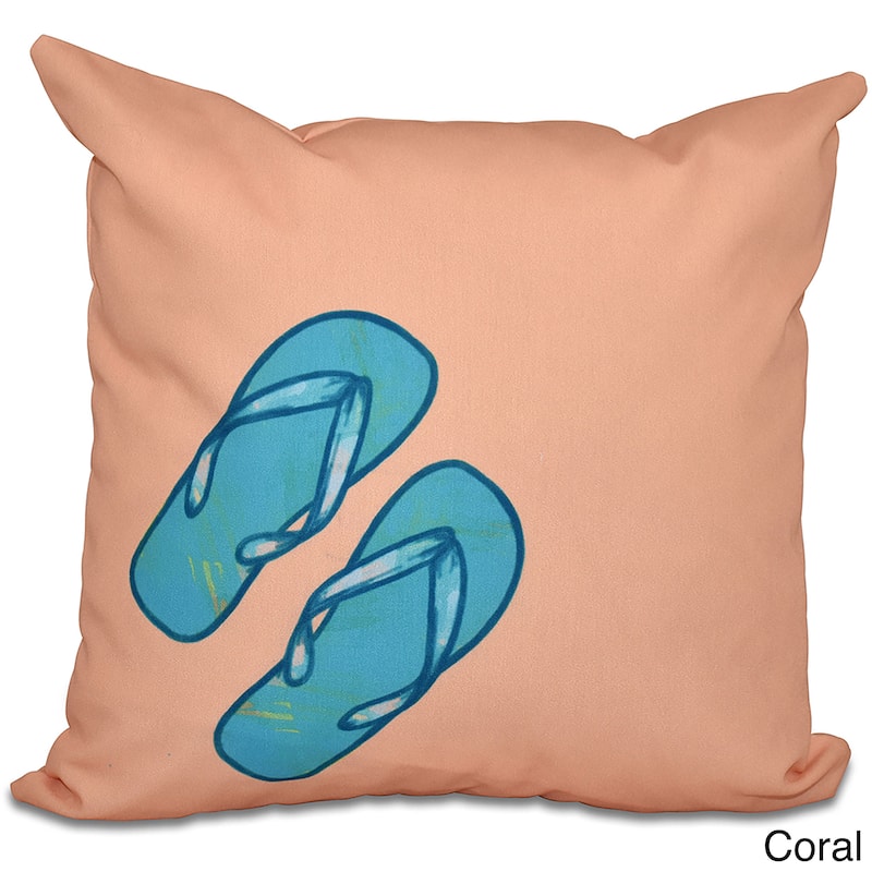 Flip Flops Geometric Print 18-inch Throw Pillow