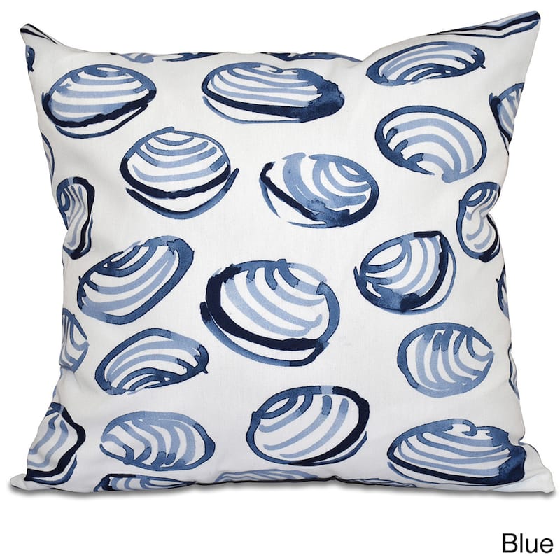Clams Geometric Print 18-inch Throw Pillow - Blue