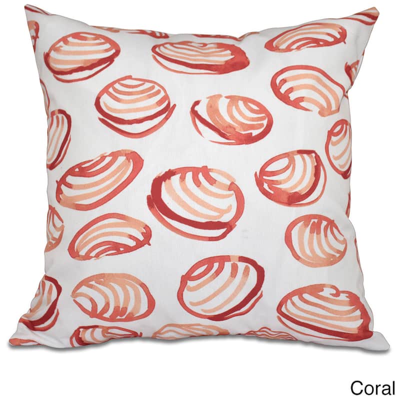 Clams Geometric Print 18-inch Throw Pillow - Orange