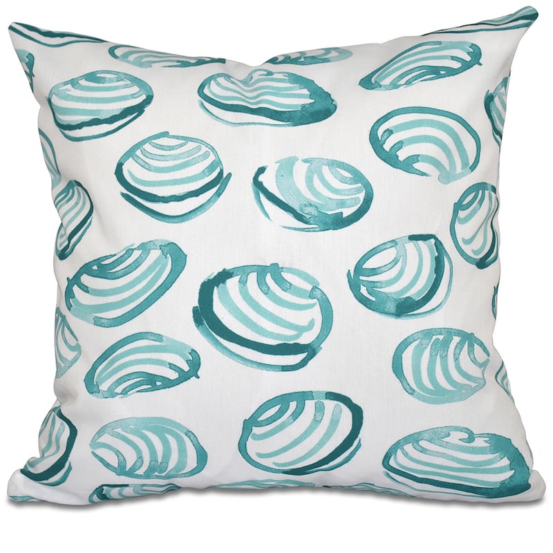 Clams Geometric Print 18-inch Throw Pillow