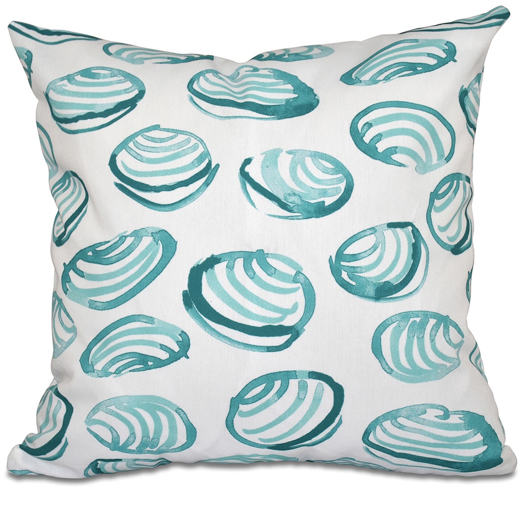 Clams Geometric Print 18-inch Throw Pillow