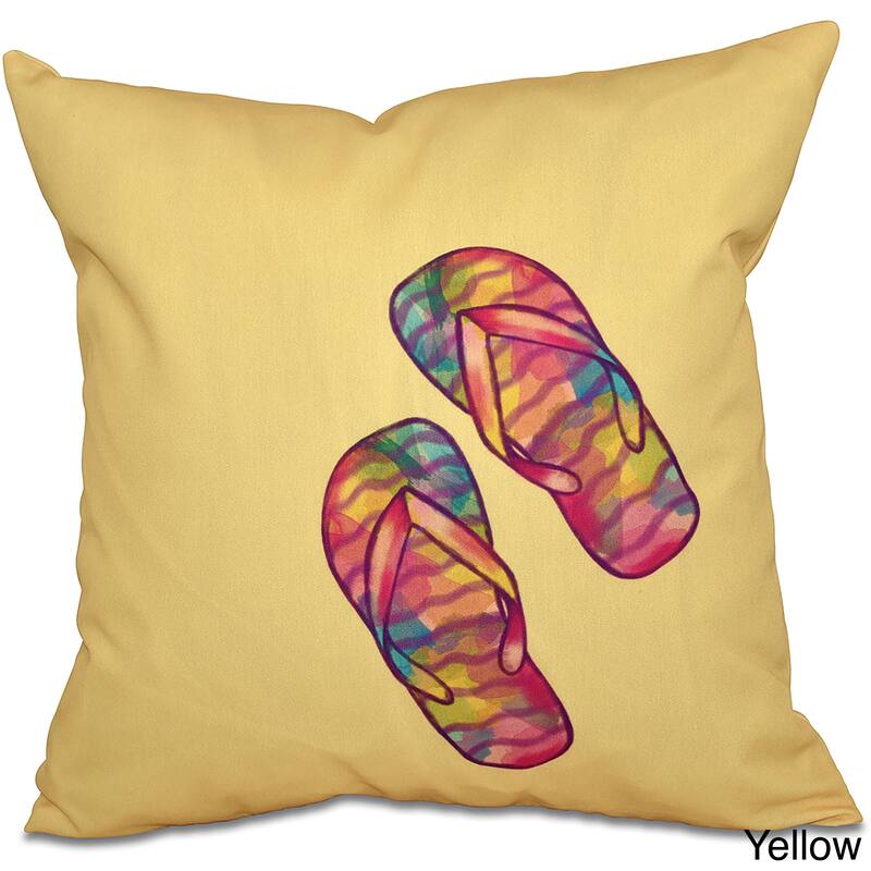 Rainbow Flip Flops Geometric Print 18-inch Throw Pillow