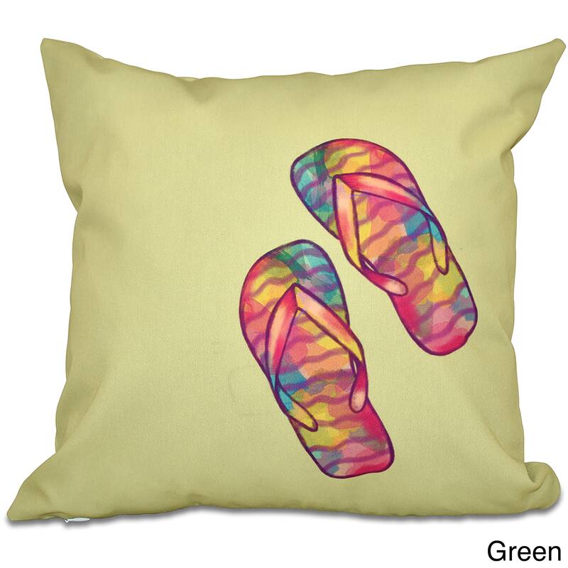 Rainbow Flip Flops Geometric Print 18-inch Throw Pillow