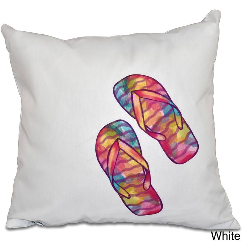 Rainbow Flip Flops Geometric Print 18-inch Throw Pillow