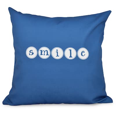 Smile Word Print 18-inch Throw Pillow - 18" x 18"
