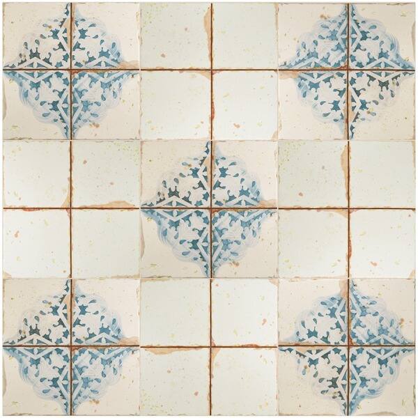 Shop Somertile 13x13 Inch Artesano Azul Decor Ceramic Floor And
