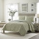 preview thumbnail 1 of 3, Stone Cottage Emilia Cotton Reversible Quilt Set Green - King