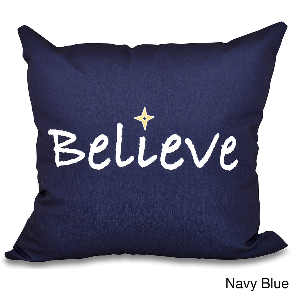 Believe Word Print 18-inch Throw Pillow
