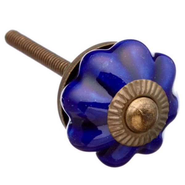 Shop Navy Blue Knob Small Drawer Door Ceramic Knob Pack Of 6