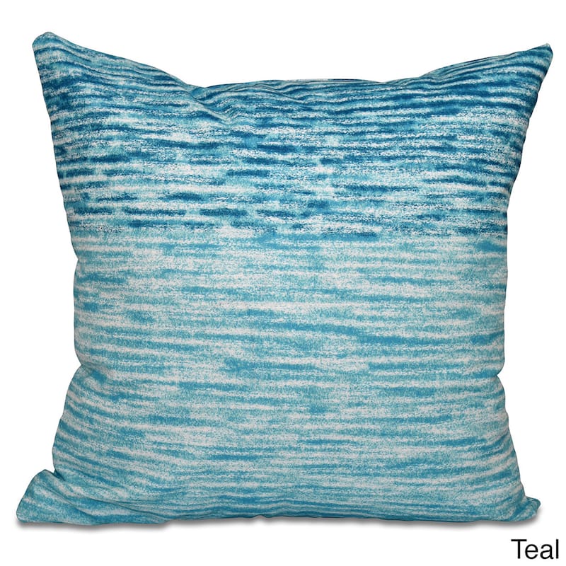 Ocean View Geometric Print 16-inch Throw Pillow - Teal
