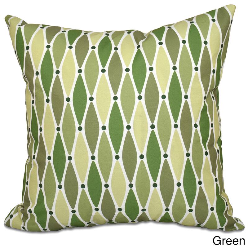 Wavy Geometric Print 16-inch Throw Pillow - Green
