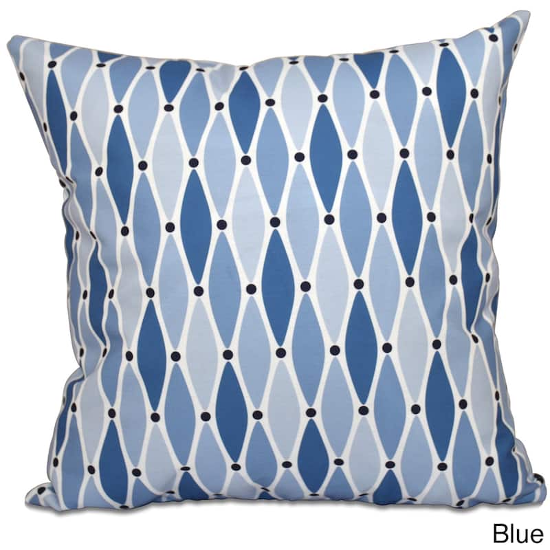 Wavy Geometric Print 16-inch Throw Pillow - Blue