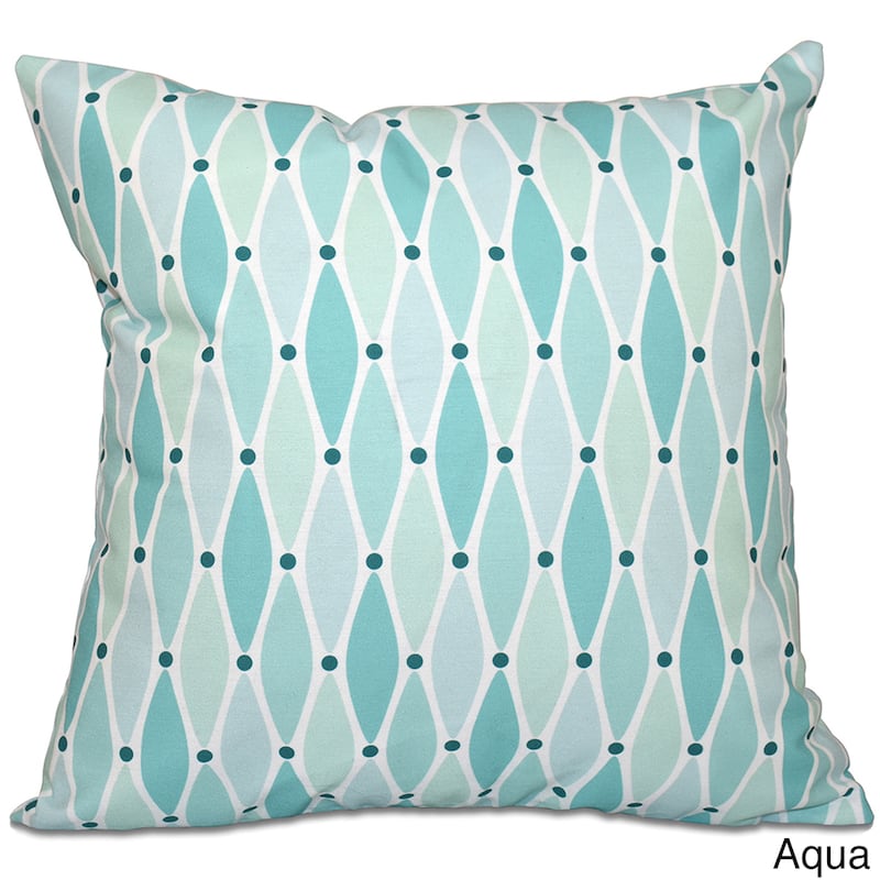 Wavy Geometric Print 16-inch Throw Pillow - Aqua