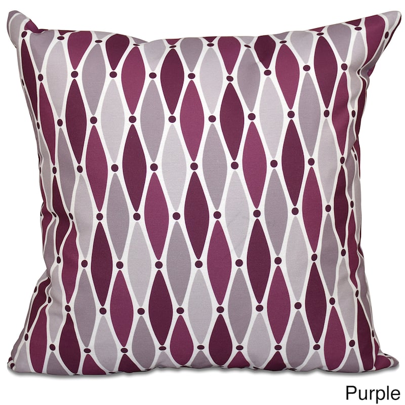 Wavy Geometric Print 16-inch Throw Pillow - Purple