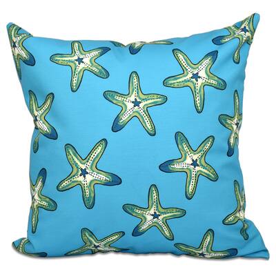 Soft Starfish Geometric Print 16-inch Throw Pillow