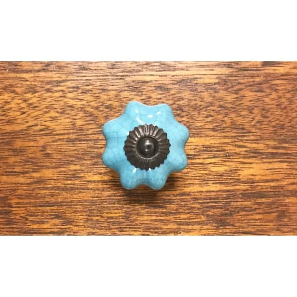 Shop Turquoise Melon Ceramic Drawer Door Cabinet Knobs Pack Of