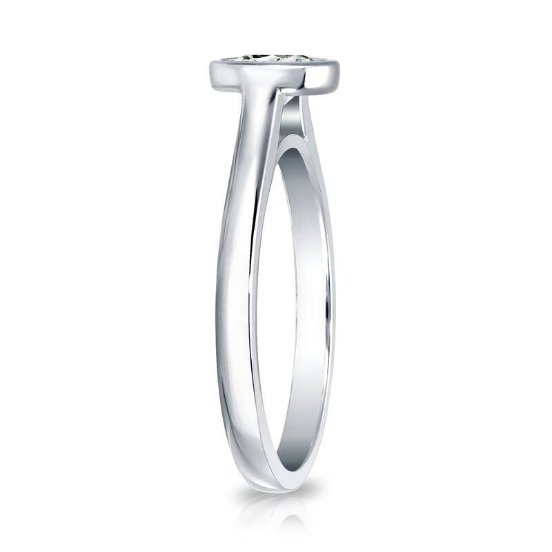 Auriya 18k Gold 3/4 carat TW Bezel-set Solitaire Diamond Engagement Ring (I-J, SI1-SI2)