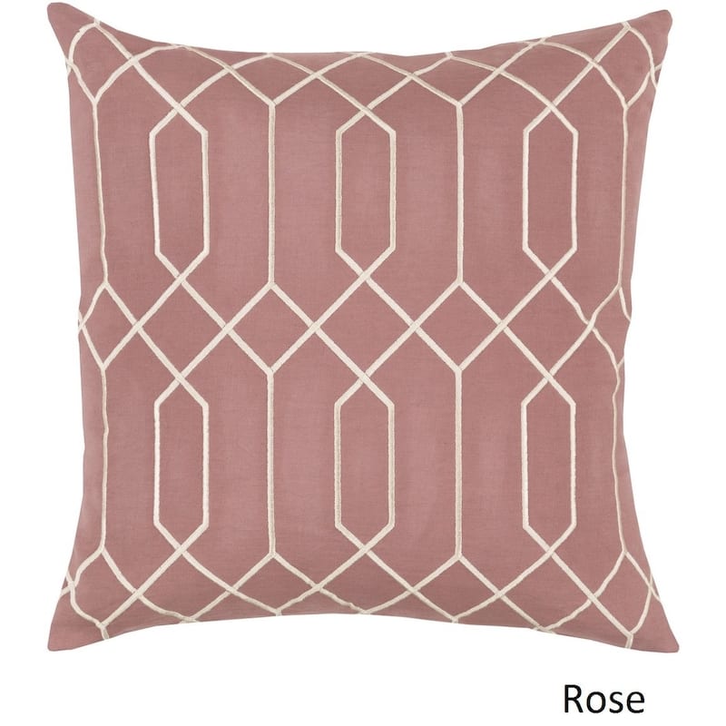 Decorative Main 20-inch Poly or Feather Down Filled Throw Pillow - Down - Rose