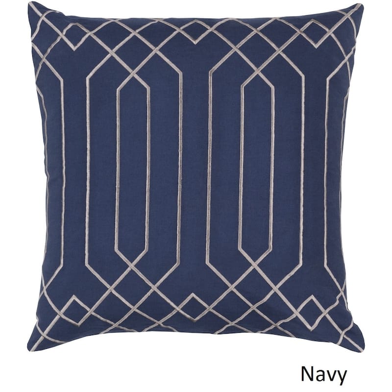 Decorative List 20-inch Poly or Feather Down Filled Throw Pillow
