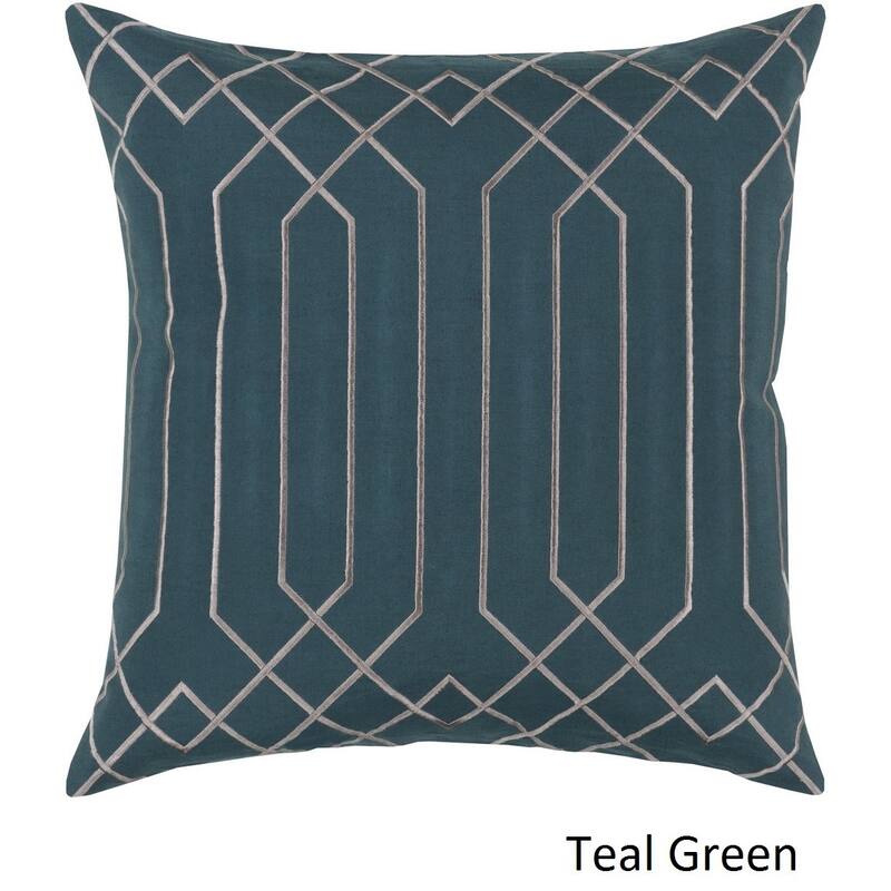 Decorative List 20-inch Poly or Feather Down Filled Throw Pillow