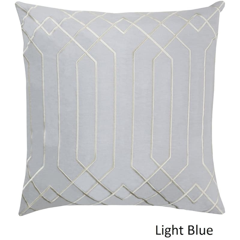 Decorative List 20-inch Poly or Feather Down Filled Throw Pillow