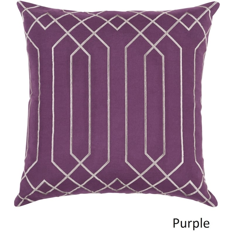 Decorative List 18-inch Poly or Feather Down Filled Throw Pillow