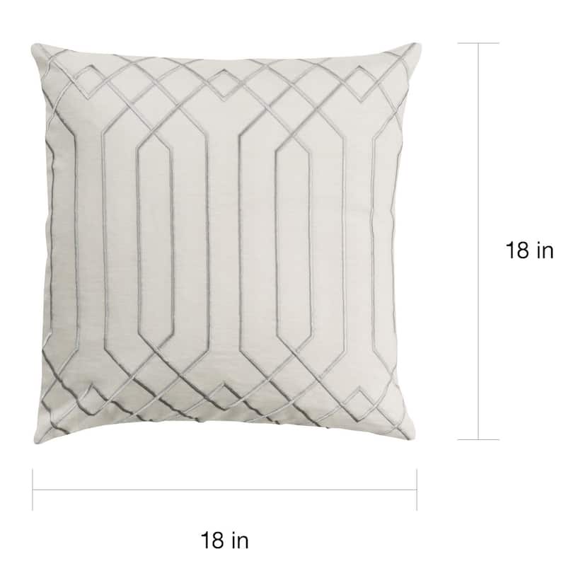 Decorative List 18-inch Poly or Feather Down Filled Throw Pillow