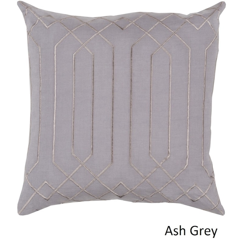 Decorative List 18-inch Poly or Feather Down Filled Throw Pillow
