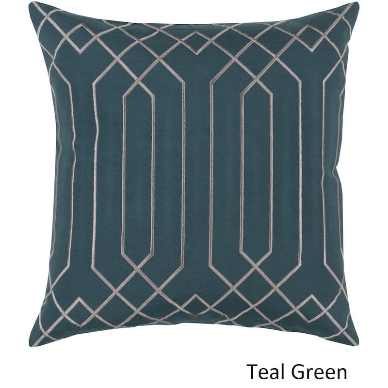 Decorative List 18-inch Poly or Feather Down Filled Throw Pillow