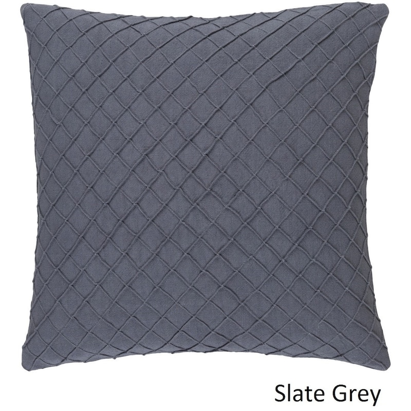 Decorative Reed 20-inch Poly or Down Filled Throw Pillow - Down - Slate Grey