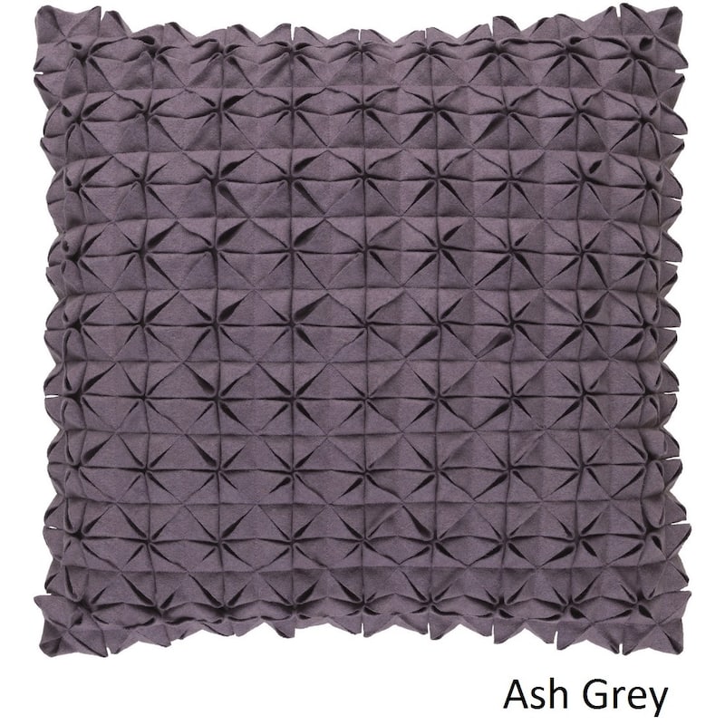 Decorative Real 18-inch Poly or Feather Down Filled Throw Pillow - Down - Ash Grey
