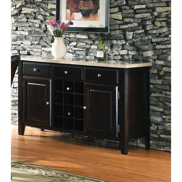 Greyson Living Malone Marble Top Server with Wine Storage